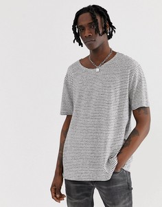 Oversize-футболка с добавлением льна в полоску AllSaints - Белый