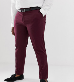 Бордовые облегающие брюки River Island Big & Tall - Красный
