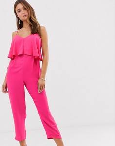 Комбинезон галифе на тонких двойных бретельках ASOS DESIGN - Розовый