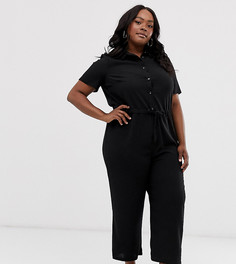 Комбинезон с топом-рубашкой и поясом ASOS DESIGN Curve - Черный