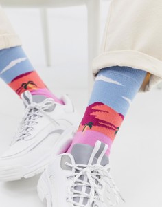 Носки с пейзажем серферского пляжа ASOS DESIGN - Мульти