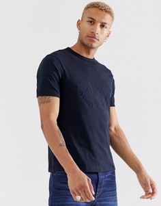 Темно-синяя футболка с логотипом Armani Exchange - Темно-синий