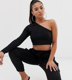 Черный кроп-топ на одно плечо Boohoo Petite - Черный