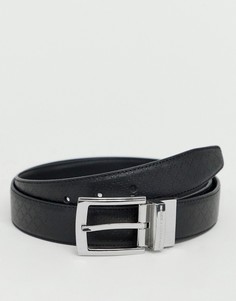 Двусторонний ремень с тисненым узором French Connection - Черный