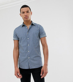 Джинсовая рубашка скинни в полоску ASOS DESIGN Tall - Синий