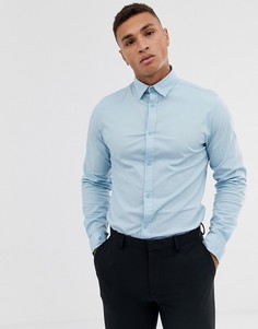 Зауженная эластичная рубашка из поплина Jack & Jones - Синий