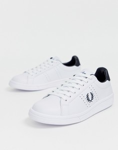 Кожаные кроссовки с логотипом на подошве Fred Perry B721 - Белый