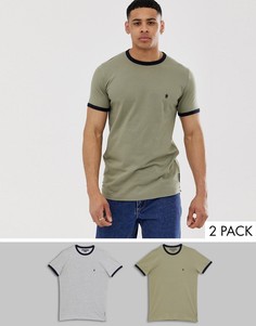 Набор из 2 футболок с контрастной отделкой French Connection - Серый