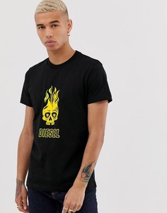 Футболка с принтом (черный/желтый) Diesel - T-Diego A11 - Черный