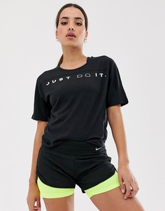 Черная футболка Nike Running - Just Do It - Черный