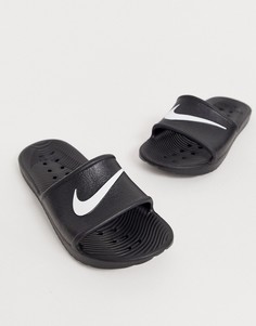 Черные шлепанцы с логотипом-галочкой Nike - Kawa - Черный