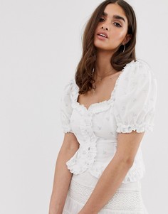 Топ For Love & Lemons Delilah - Белый