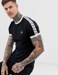 Спортивная футболка с отделкой контрастной лентой с принтом Fred Perry - Черный