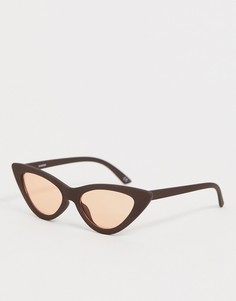 Солнцезащитные очки кошачий глаз с оранжевыми стеклами ASOS DESIGN - Коричневый