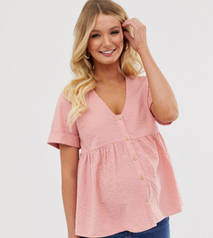 Топ на пуговицах из жатой ткани ASOS DESIGN Maternity - Розовый