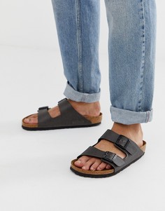 Сандалии из искусственной кожи антрацитового цвета Birkenstock Arizona - Серый