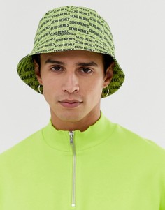 Панама с принтом Send memes ASOS DESIGN - Желтый