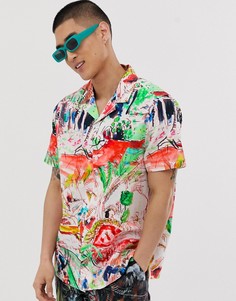 Фестивальная рубашка стандартного кроя с принтом ASOS DESIGN - Белый