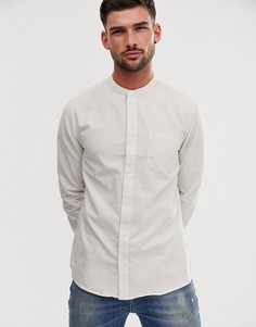Светло-бежевая рубашка в полоску с воротником на пуговице Burton Menswear - Светло-бежевый