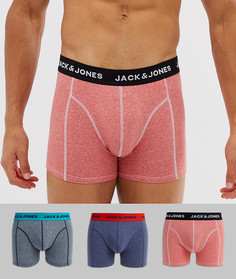 Набор из 3 боксеров-брифов разных цветов с поясом с логотипом Jack & Jones - Мульти