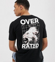 Свободная футболка из органического хлопка с принтом на спине ASOS DESIGN Tall - Черный
