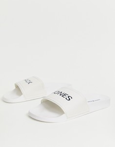 Белые шлепанцы с логотипом Jack & Jones - Белый