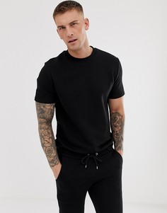Черный спортивный костюм с короткими рукавами ASOS DESIGN - Черный