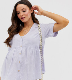 Топ на пуговицах из жатой ткани ASOS DESIGN Maternity - Синий