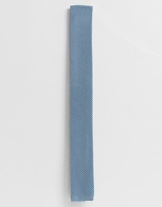 Трикотажный галстук пыльно-голубого цвета Selected Homme - Синий
