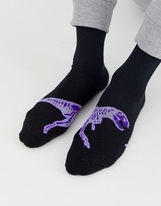 Носки с принтом лап динозавра ASOS DESIGN - Черный