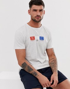 Серая меланжевая футболка с принтом New Look - Серый