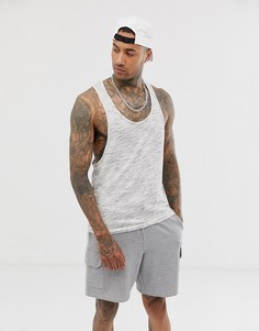 Белая меланжевая майка-борцовка ASOS DESIGN - Белый