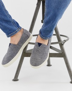 Серые слипоны из шамбре Toms Avalon - Темно-синий