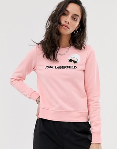 Свитшот с принтом Karl Lagerfeld - Розовый