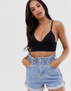Бюстгальтер со сборками Free People Marisole - Черный