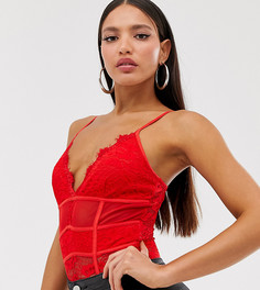 Красный кружевной боди Missguided Tall - Красный