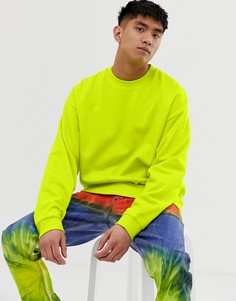 Oversize-свитшот цвета кислотный лайм ASOS DESIGN - Зеленый