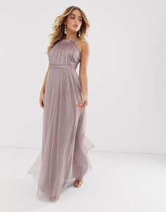 Платье макси с пайетками и юбкой из тюля ASOS DESIGN - Мульти