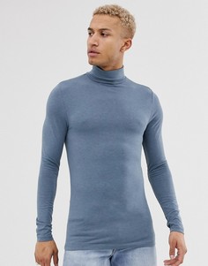 Эластичная обтягивающая водолазка ASOS DESIGN - Синий
