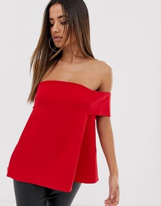 Структурированный топ с открытыми плечами Missguided - Красный