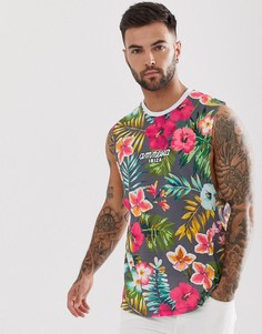 Футболка без рукавов с заниженными проймами и цветочным принтом ASOS DESIGN - Мульти