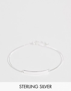 Серебряный браслет с подвеской-жетоном ASOS DESIGN - Серебряный