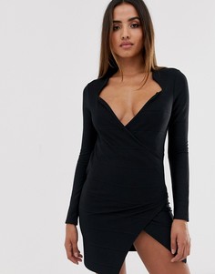 Бандажное платье мини с запахом ASOS DESIGN - Черный