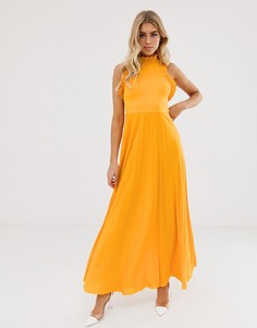 Платье макси с оборками ASOS DESIGN - Желтый