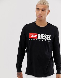 Черный лонгслив с логотипом Diesel T-Just Division - Черный
