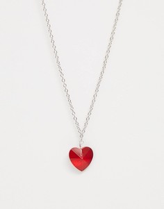 Серебристое ожерелье с подвеской-сердцем ASOS DESIGN - Серебряный