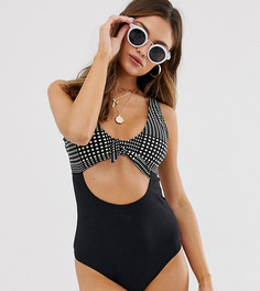 Слитный купальник с завязкой и вырезами Vero Moda - Мульти