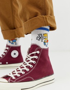 Спортивные носки с принтом Барт Симпсон ASOS DESIGN - Белый