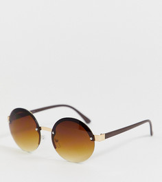 Эксклюзивные солнцезащитные очки в круглой оправе Glamorous - Коричневый