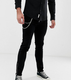 Черные супероблегающие джинсы с молниями Heart & Dagger - Черный